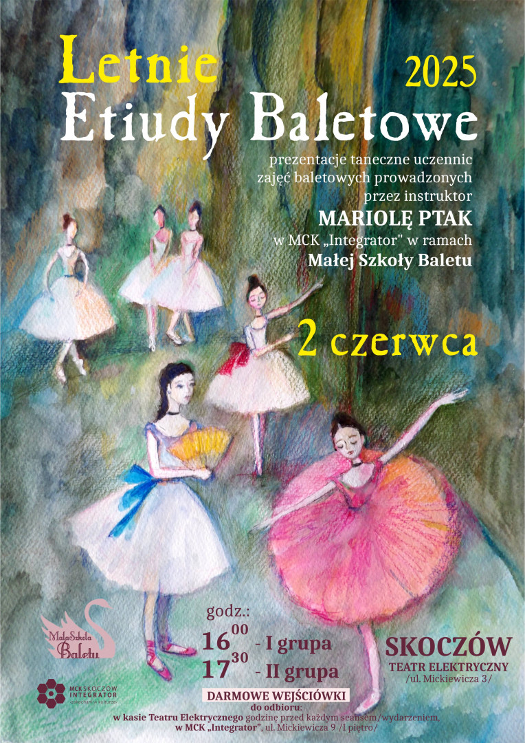 plakat przedstawiający namalowane baletnice