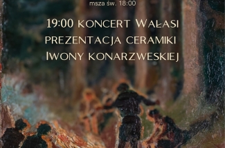 Utrzymany w ciemnych barwach plakat promujący wydarzenie.Tło stanowią ludzie siedzący wokół ogniska w lesie.Na grafice tekst białą czcionką z informacjami o wydarzeniu.