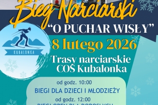 Plakat zapraszający na VI Bieg Narciarski "O Puchar Wisły" 